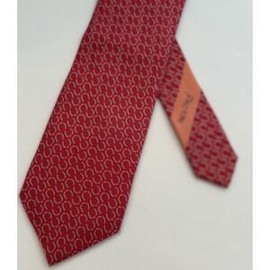 Pineda Covalin Men's Silk Neck Tie Red Horseshoes Charreria